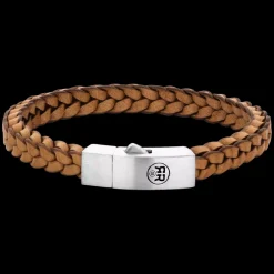 Armband^Rebel & Rose Absolutely Leather - Braided Square 925 Cognac |