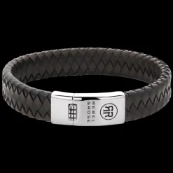 Armband^Rebel & Rose Absolutely Leather - Braided Flat 925 Black-Earth |