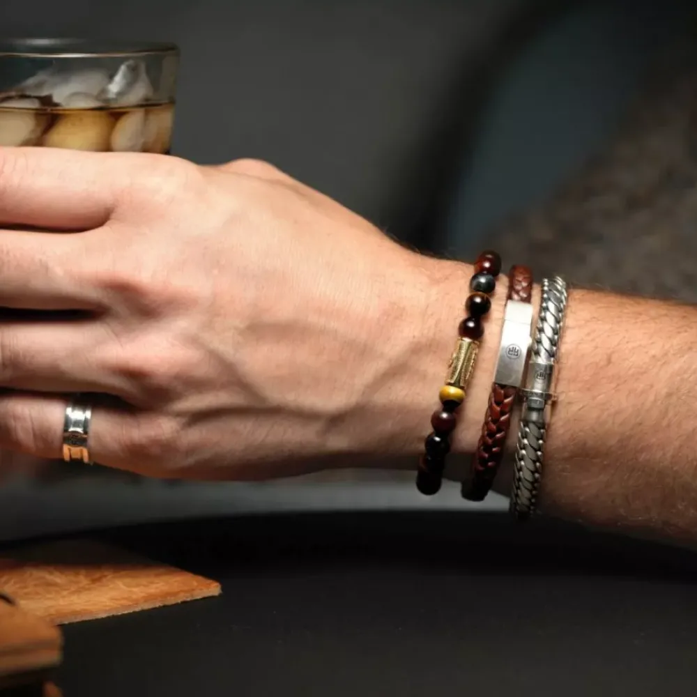 Armband^Rebel & Rose Absolutely Leather - Braided Square 925 Earth |