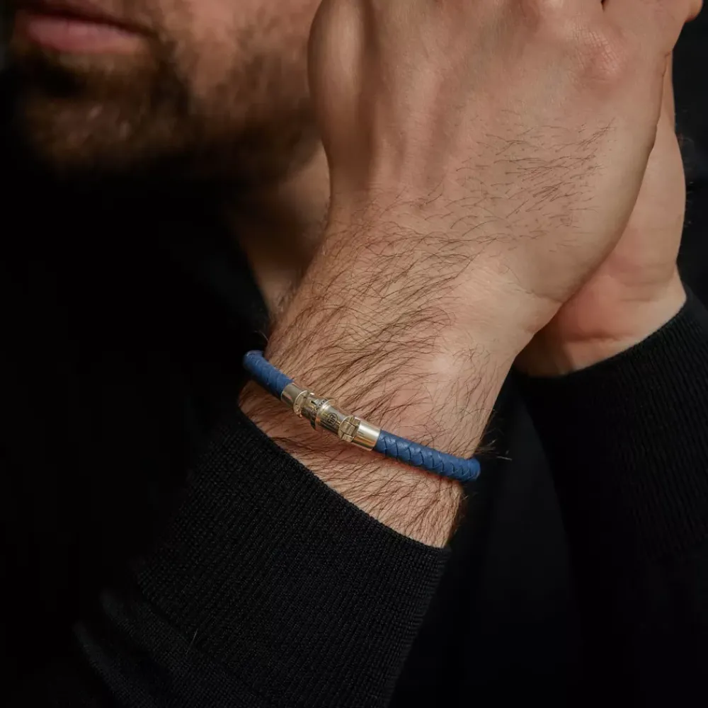 Armband | Armband^Rebel & Rose Absolutely Leather - Half Round Braided Blue |