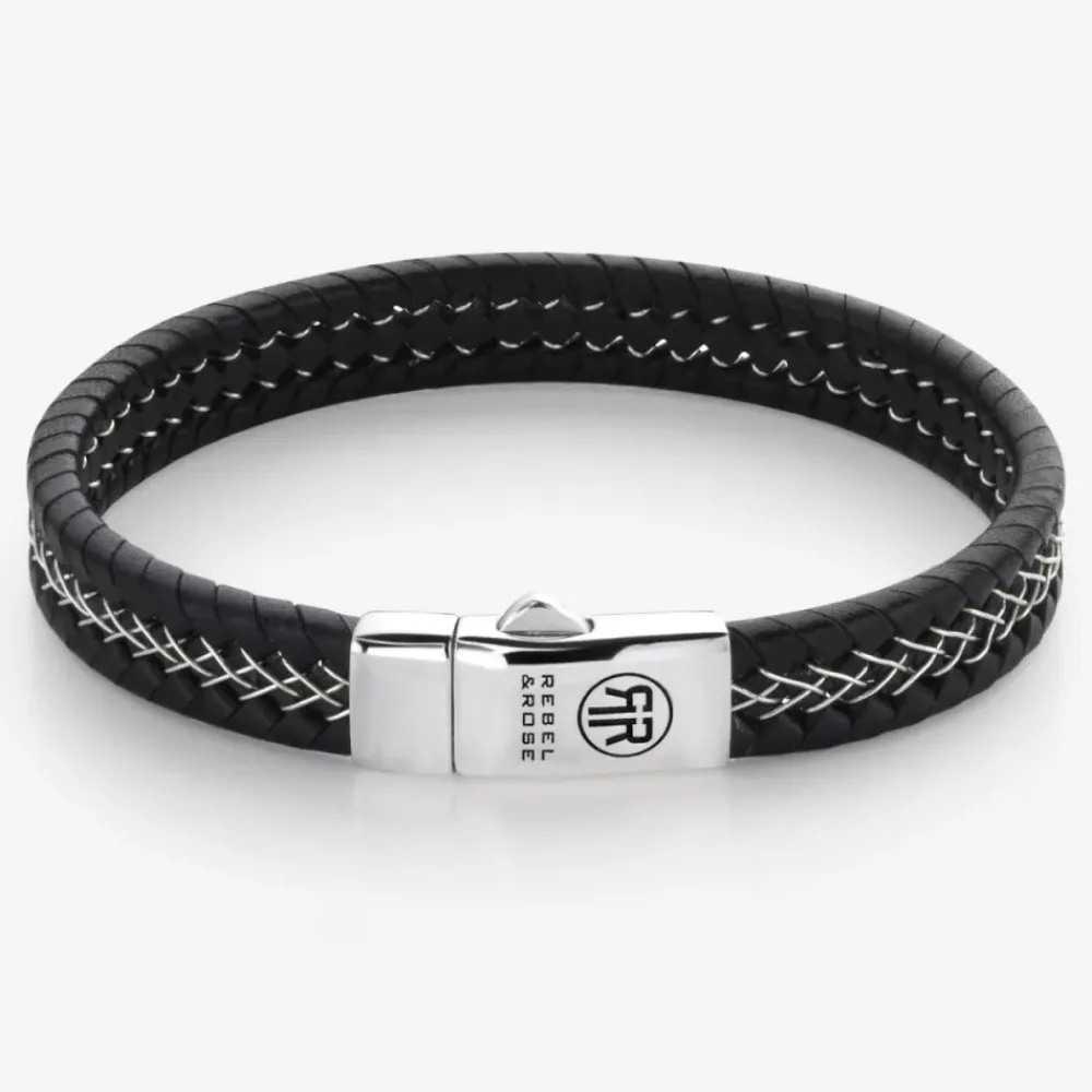 Armband | Armband^Rebel & Rose Absolutely Leather - Silver Wired Black |