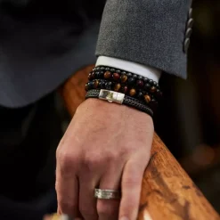 Armband | Armband^Rebel & Rose Absolutely Leather - Silver Wired Black |