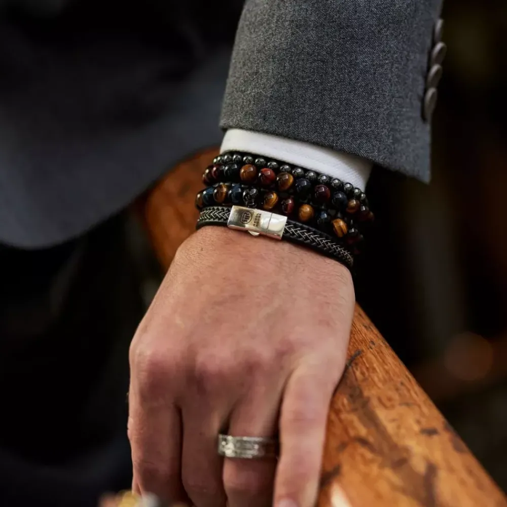 Armband | Armband^Rebel & Rose Absolutely Leather - Silver Wired Black |