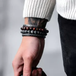Armband | Armband^Rebel & Rose Absolutely Leather - Single Stranded Black Grey |