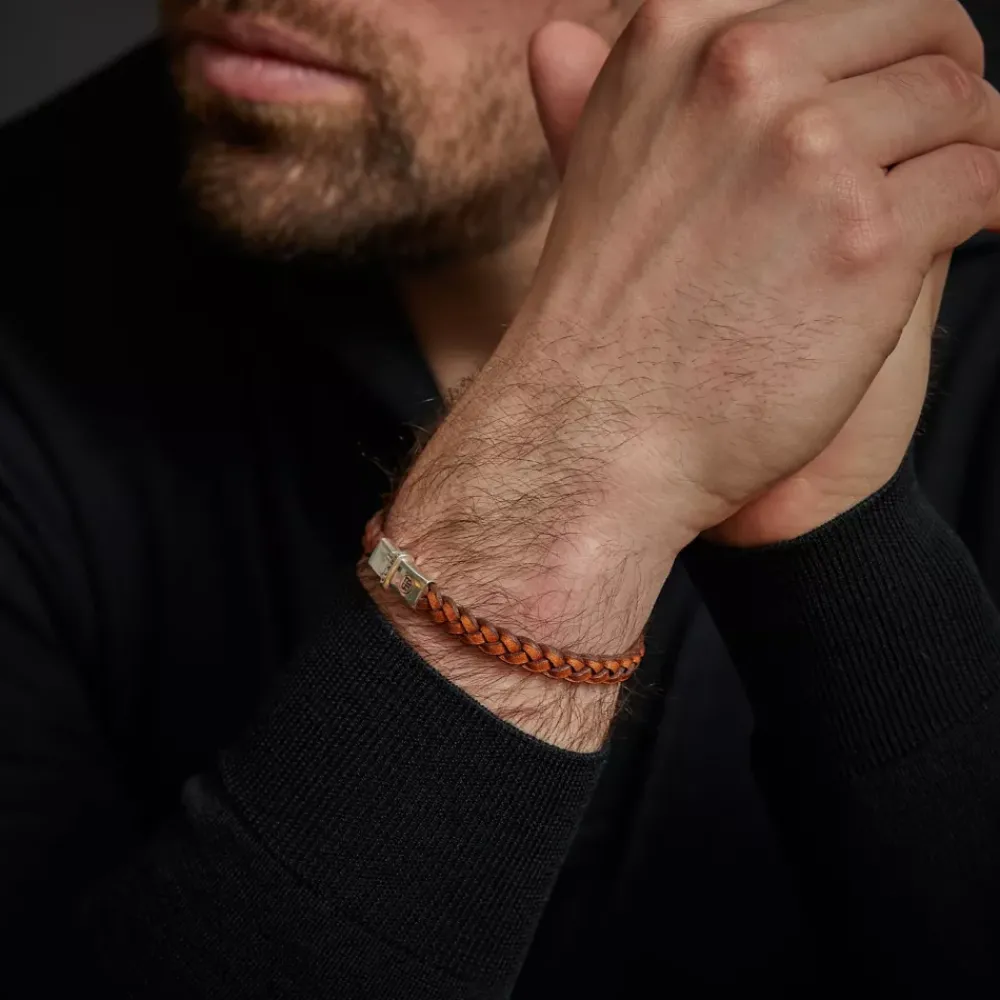 Armband | Armband^Rebel & Rose Absolutely Leather - Small Braided Raw Cognac |