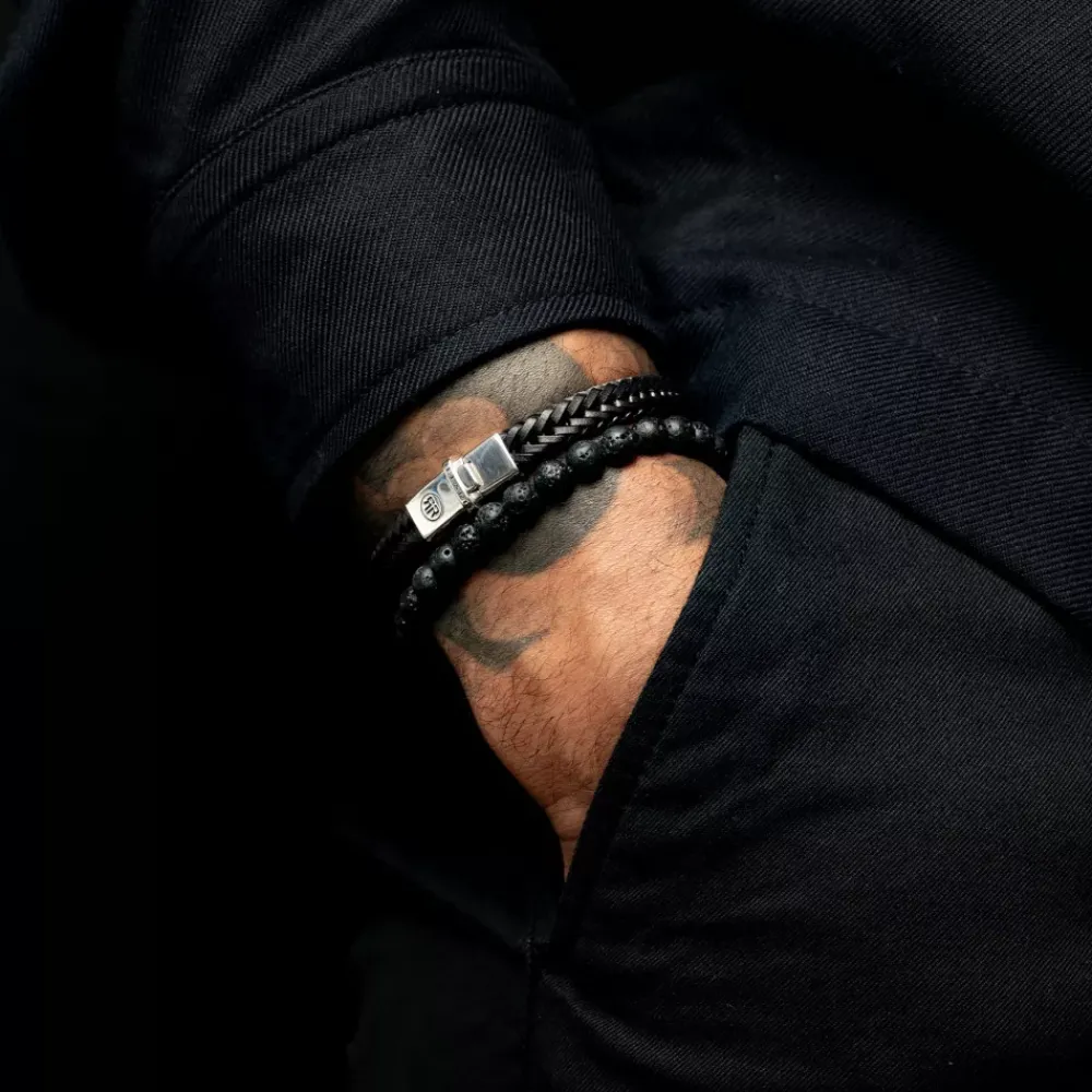 Armband | Armband^Rebel & Rose Absolutely Leather - Small Braided Apollo Black |