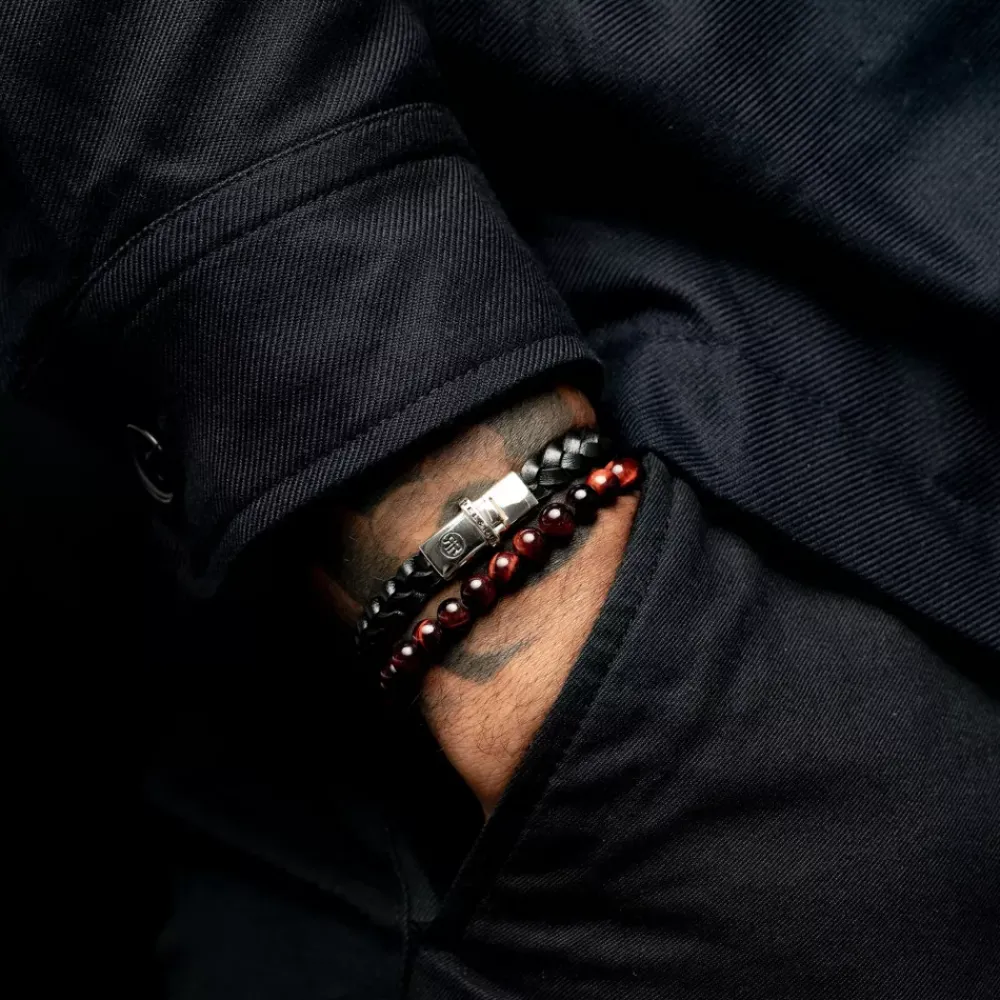 Armband | Armband^Rebel & Rose Absolutely Leather - Small Braided Raw Black |