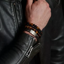 Armband | Armband^Rebel & Rose Black-series - Black Rocks - All-Black - 6mm |