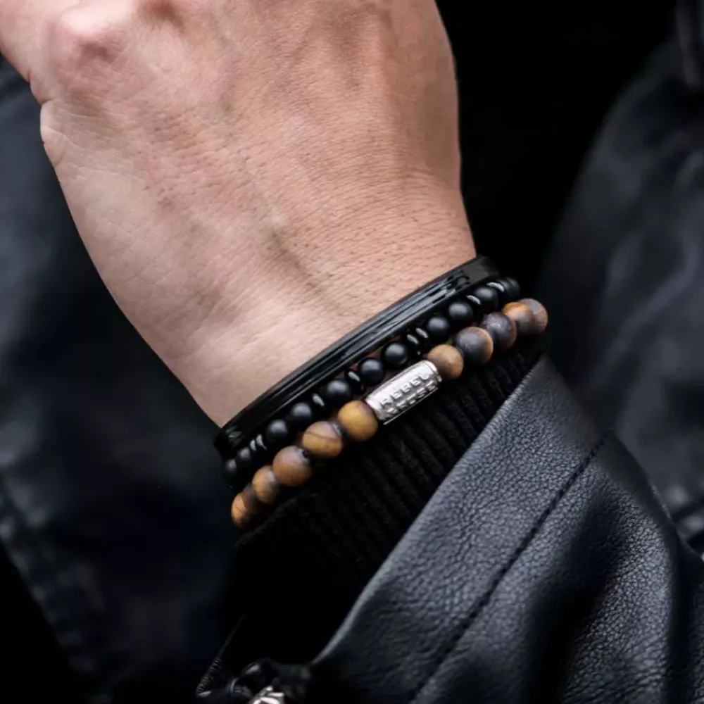 Armband | Armband^Rebel & Rose Black-series - Variations All-Black - 6mm |
