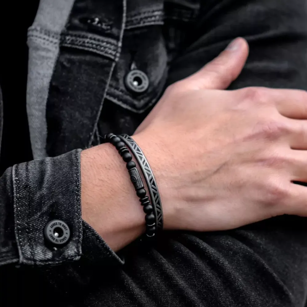 Armband | Armband^Rebel & Rose Black-series - Variations All-Black - 6mm |