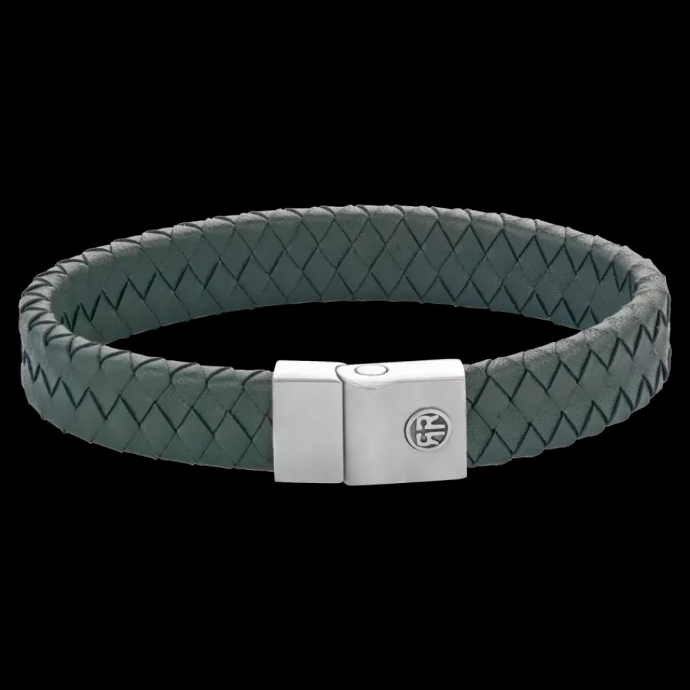 Armband^Rebel & Rose Full Metal Leather - Full Metal Premium 12mm Green |