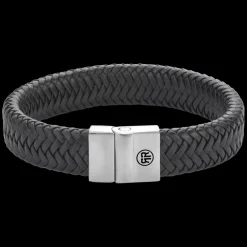 Armband^Rebel & Rose Full Metal Leather - Full Metal Plaid Black Matt 15mm |