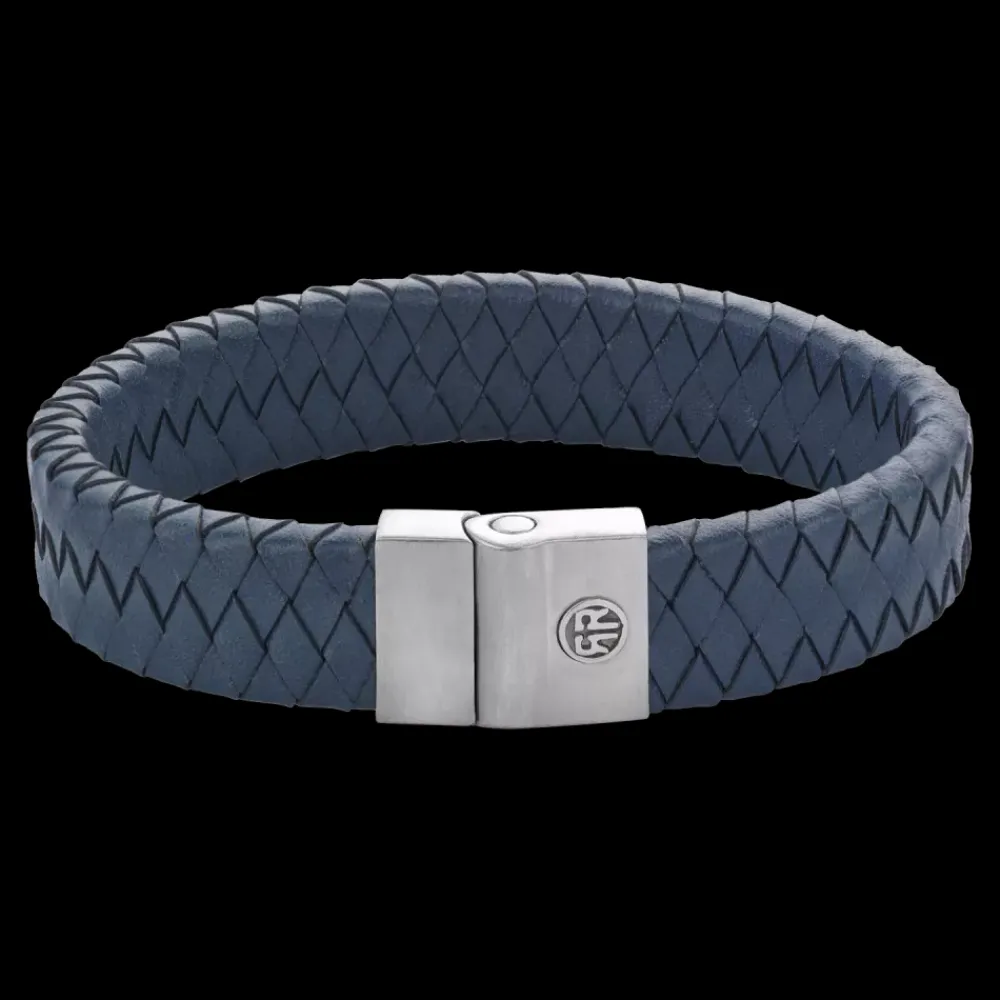 Armband^Rebel & Rose Full Metal Leather - Full Metal Premium 15mm Blue |
