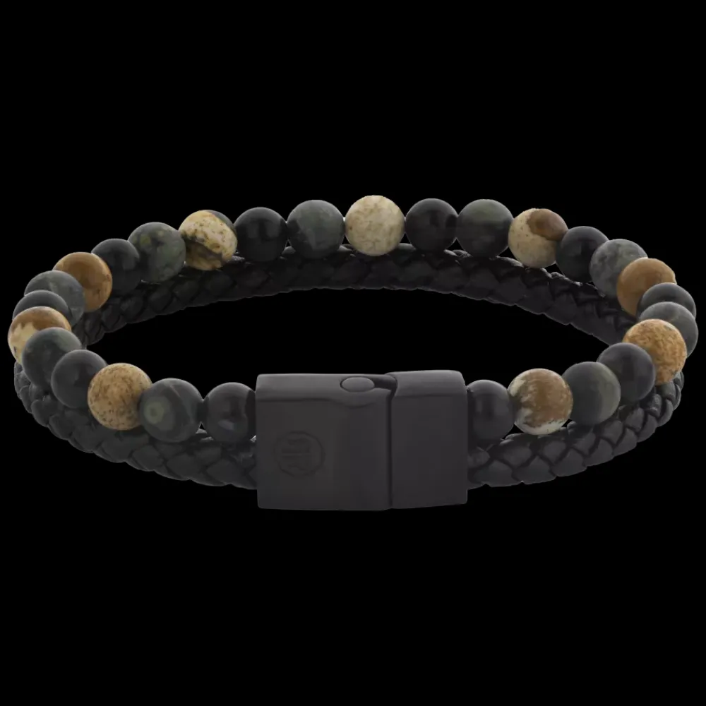 Armband^Rebel & Rose Full Metal Leather - Full Metal Combo 12mm Autumn Storm |