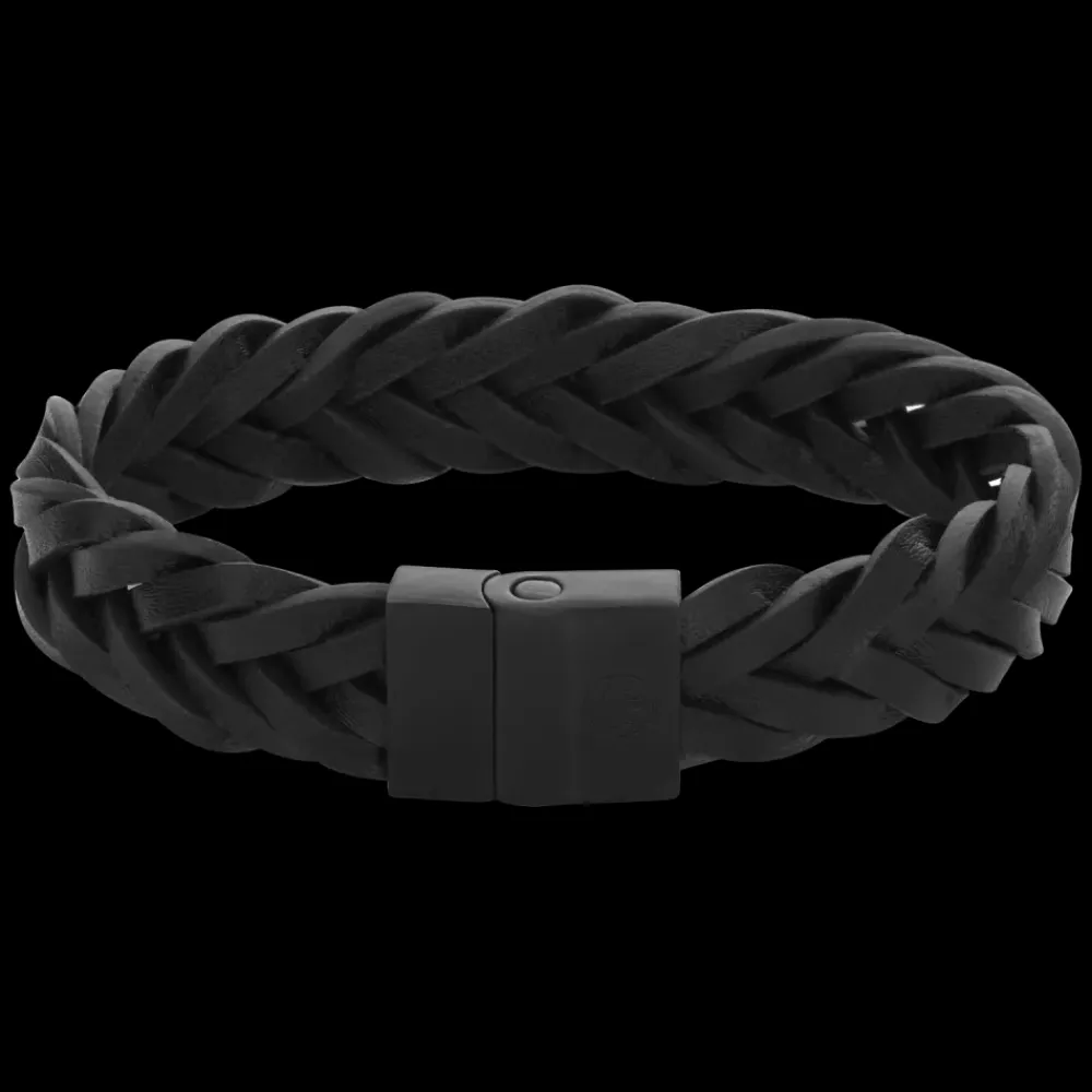 Armband^Rebel & Rose Full Metal Leather - Full Metal Braided Black Black 15mm |