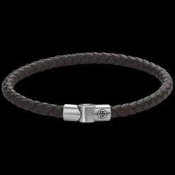 Armband | Armband^Rebel & Rose Full Metal Leather - Full Metal Single Round Brown |