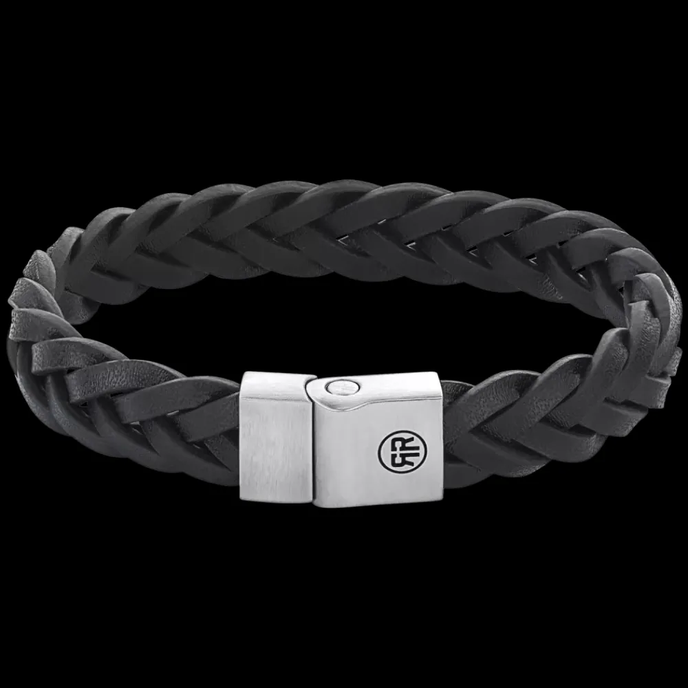 Armband | Armband^Rebel & Rose Full Metal Leather - Full Metal Braided Black Matt - po |