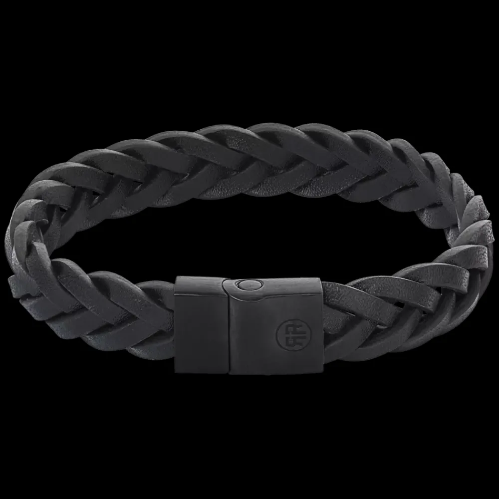 Armband | Armband^Rebel & Rose Full Metal Leather - Full Metal Braided Black Black - po |