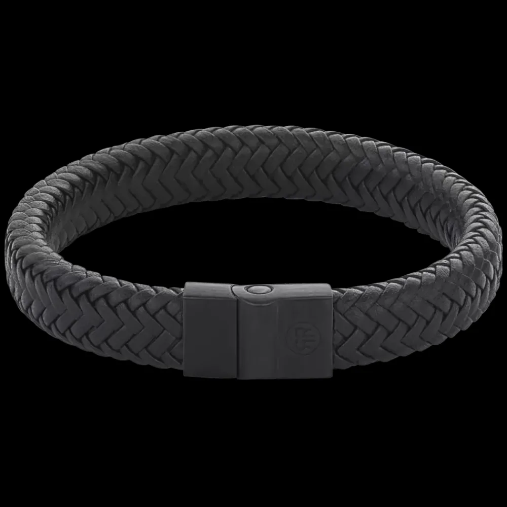 Armband | Armband^Rebel & Rose Full Metal Leather - Full Metal Herringbone Black Black |