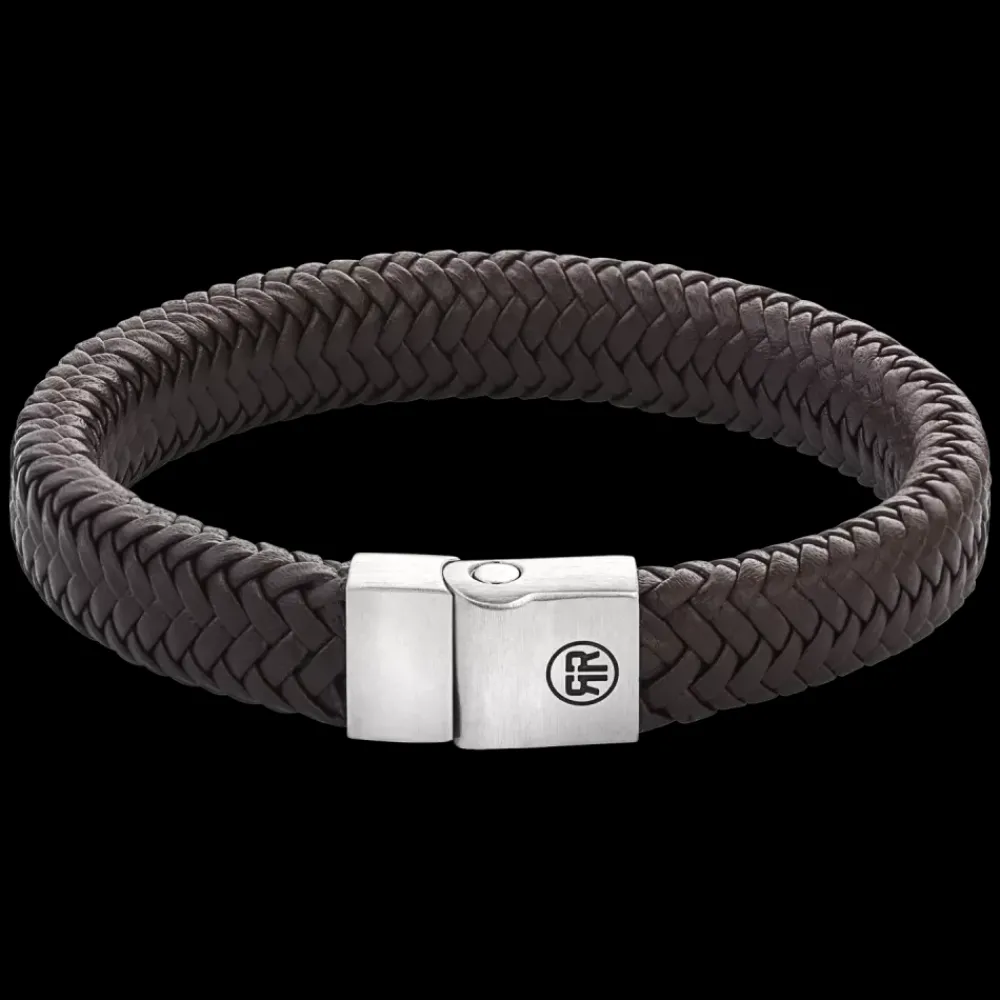 Armband | Armband^Rebel & Rose Full Metal Leather - Full Metal Herringbone Brown Matt |
