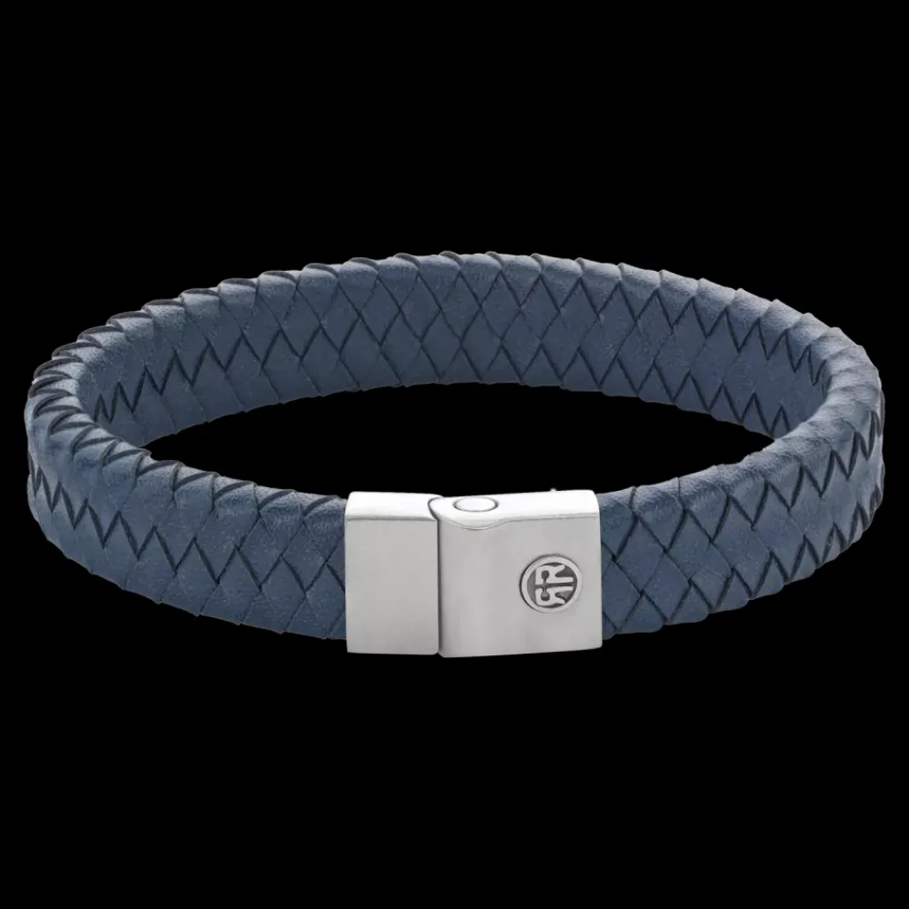 Armband^Rebel & Rose Full Metal Leather - Full Metal Premium 12mm Blue |