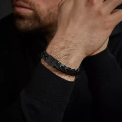Armband^Rebel & Rose Full Metal Leather - Full Metal Braided Black Black 15mm |