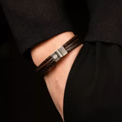 Armband^Rebel & Rose Full Metal Leather - Full Metal Premium Combo 12mm Brown |
