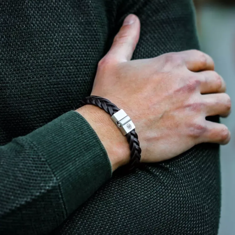 Armband | Armband^Rebel & Rose Full Metal Leather - Full Metal Braided Black Matt - po |