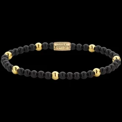 Armband^Rebel & Rose More Balls Than Most - Black Panther - Yellowgold ionplated - 4mm |