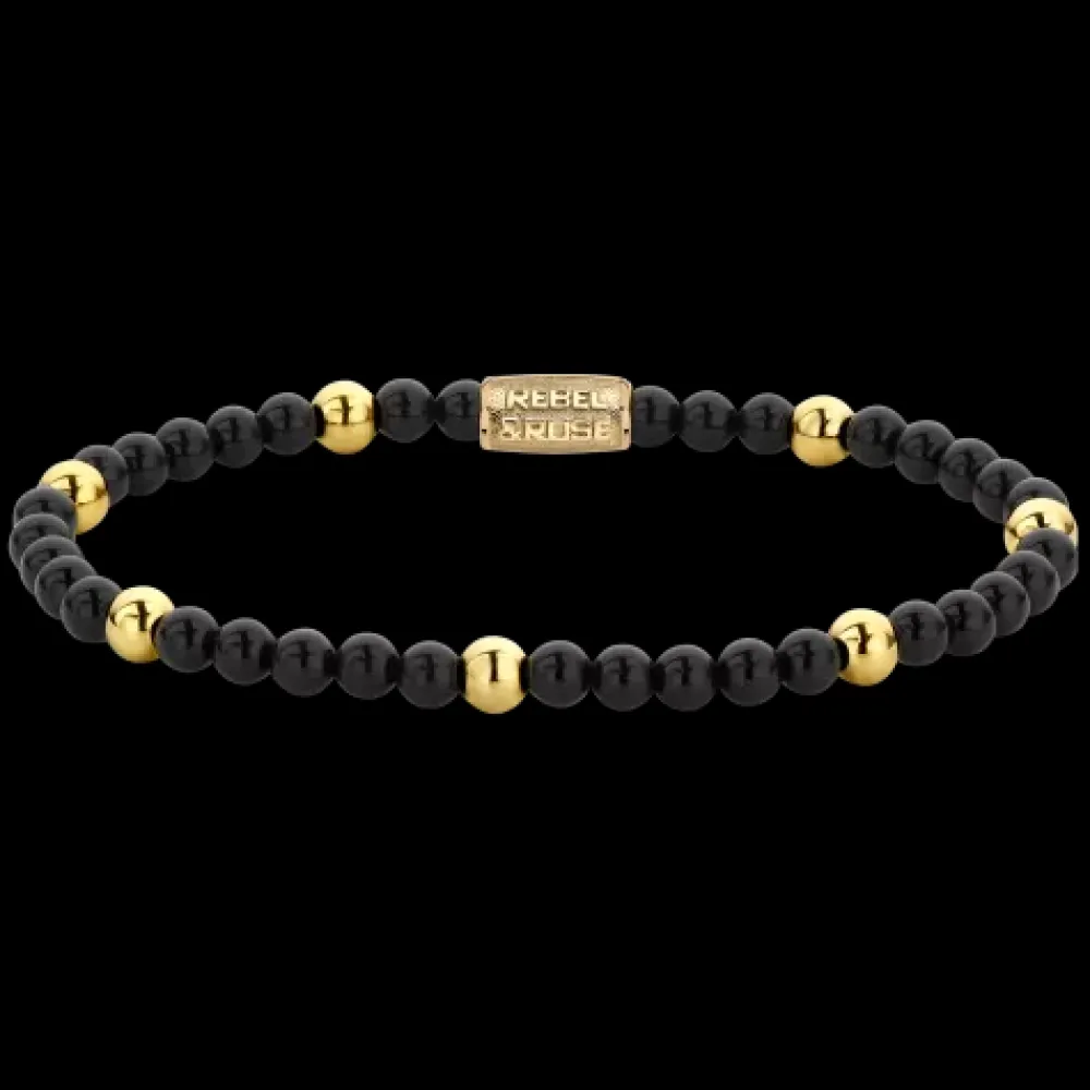 Armband^Rebel & Rose More Balls Than Most - Black Panther - Yellowgold ionplated - 4mm |