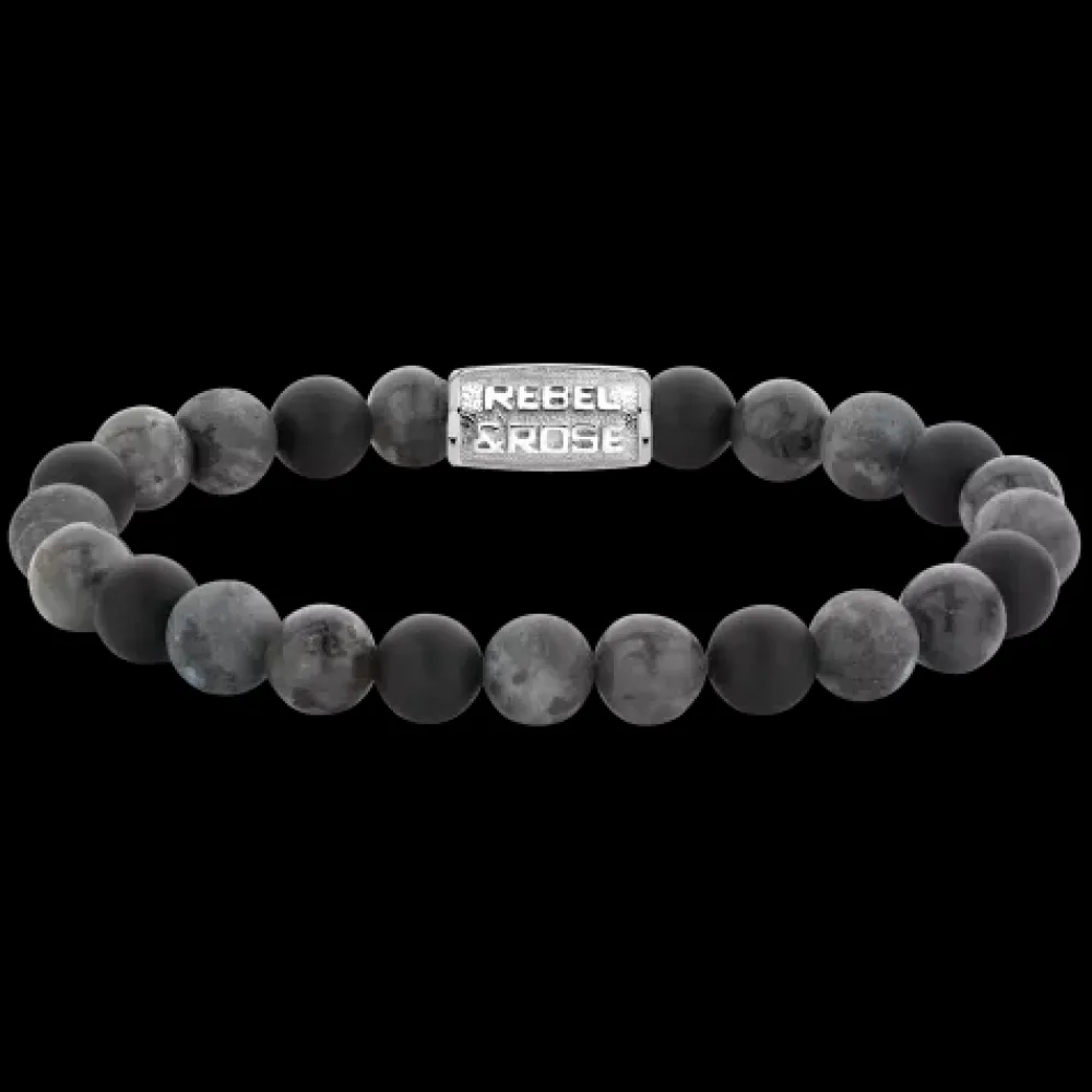 Armband^Rebel & Rose More Balls Than Most - Grey Rocks - 8mm |