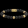 Armband | Armband^Rebel & Rose More Balls Than Most - Matt Black Madonna - Yellowgold ionplated - 8mm |