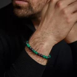 Armband^Rebel & Rose More Balls Than Most - Matt Malachite Twist - 8mm |