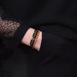Armband | Armband^Rebel & Rose More Balls Than Most - Matt Black Madonna - Yellowgold ionplated - 6mm |