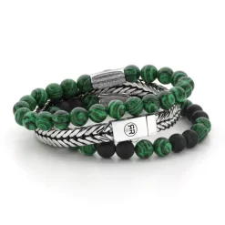 Armband^Rebel & Rose More Balls Than Most - Matt Malachite Twist - 8mm |