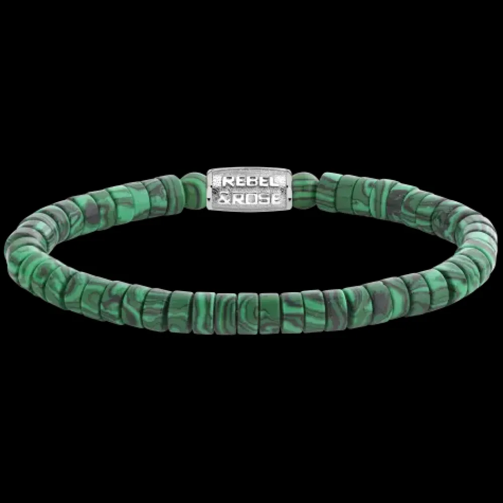 Armband^Rebel & Rose More Balls Than Most - Matt Malachite Twist - 8mm |