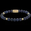 Armband^Rebel & Rose More Balls Than Most - Midnight Blue - Yellowgold ionplated - 6mm |