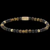 Armband^Rebel & Rose More Balls Than Most - Mix Tiger Black - Yellowgold ionplated - 4mm |