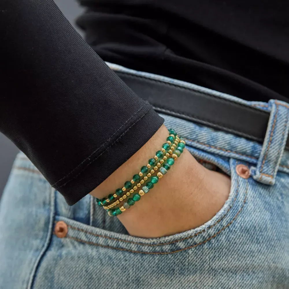 Armband^Rebel & Rose More Balls Than Most - Mix Green Morning Glam Rocks - 4mm |