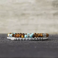 Armband^Rebel & Rose More Balls Than Most - Mix Tiger Turquoise - 4mm |