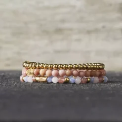 Armband | Armband^Rebel & Rose More Balls Than Most - Pink Summer Vibes - Yellowgold ionplated - 4mm |