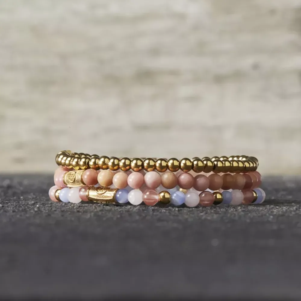 Armband | Armband^Rebel & Rose More Balls Than Most - Pink Summer Vibes - Yellowgold ionplated - 4mm |