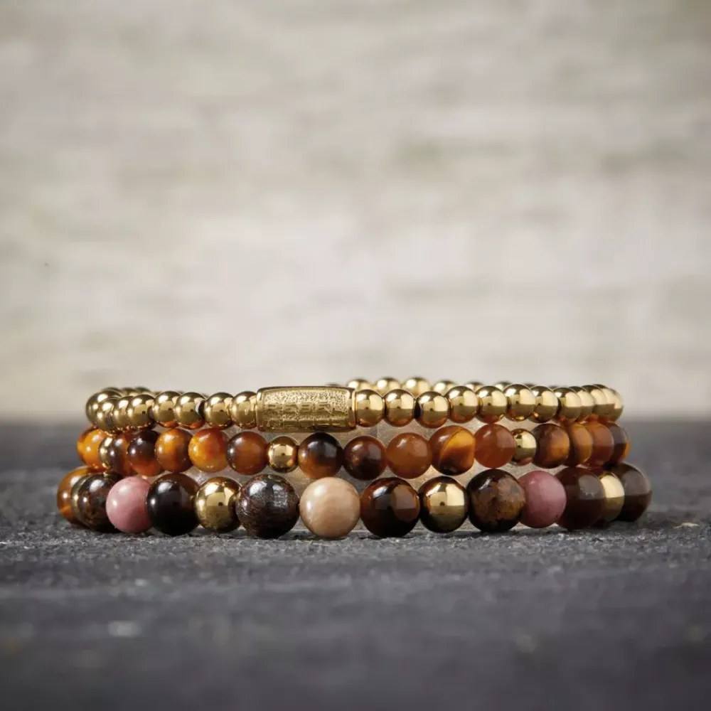 Armband^Rebel & Rose More Balls Than Most - Tiger Lily - Yellowgold ionplated - 4mm |