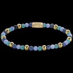 Armband | Armband^Rebel & Rose More Balls Than Most - Winter Blues - Yellowgold ionplated - 4mm |