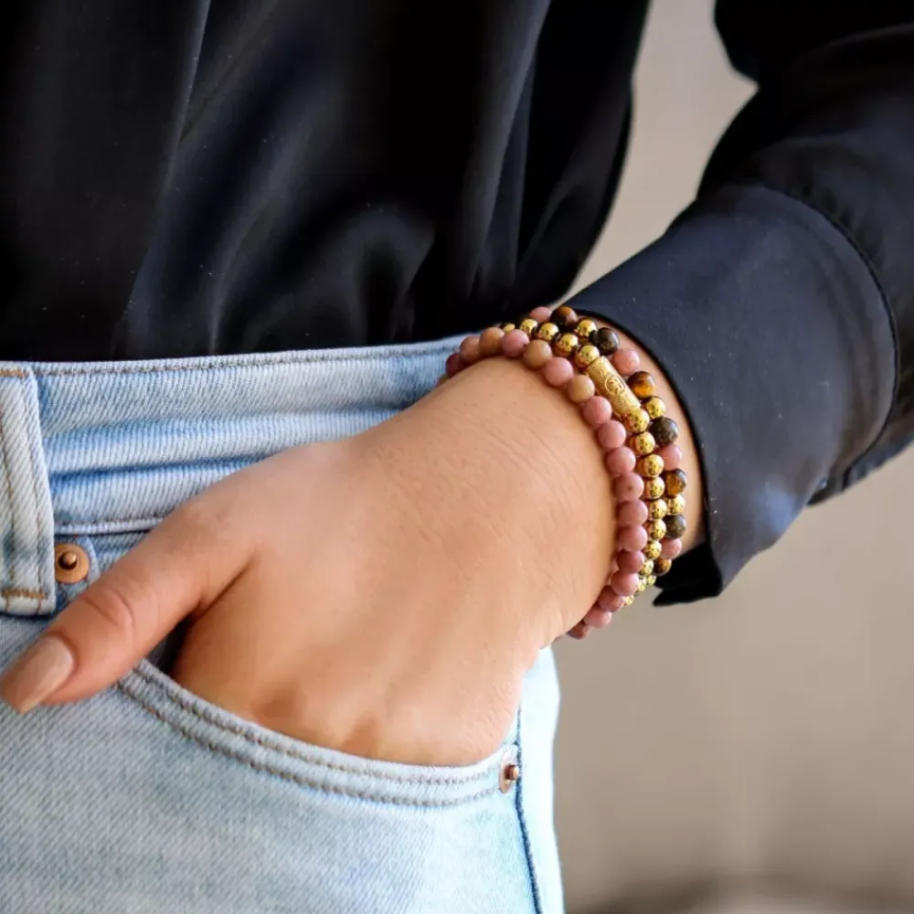 Armband^Rebel & Rose More Balls Than Most - Winter Glow - Yellowgold ionplated - 6mm |