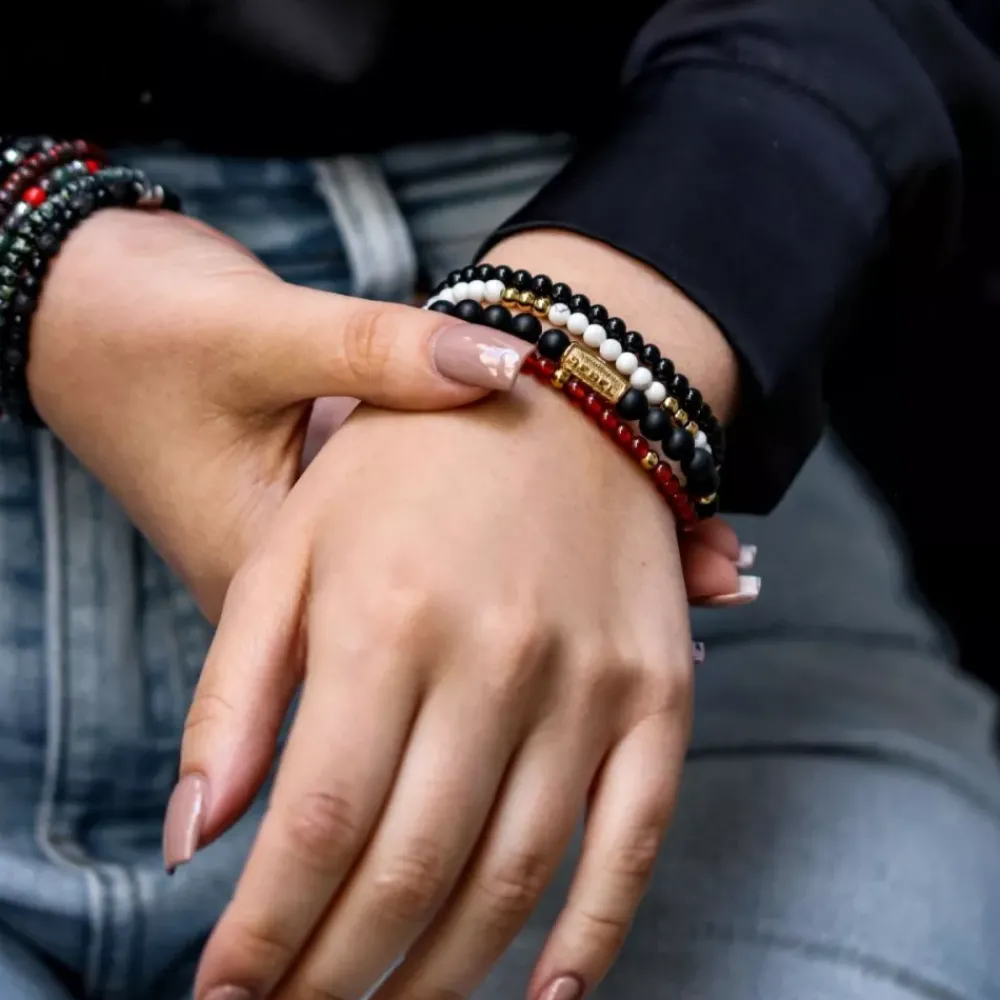 Armband^Rebel & Rose More Balls Than Most - Yellowgold & Virgin White - 4mm |