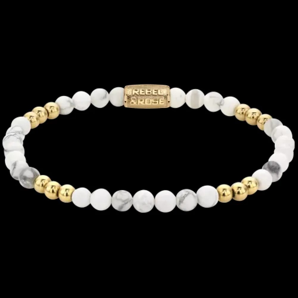 Armband^Rebel & Rose More Balls Than Most - Yellowgold & Virgin White - 4mm |