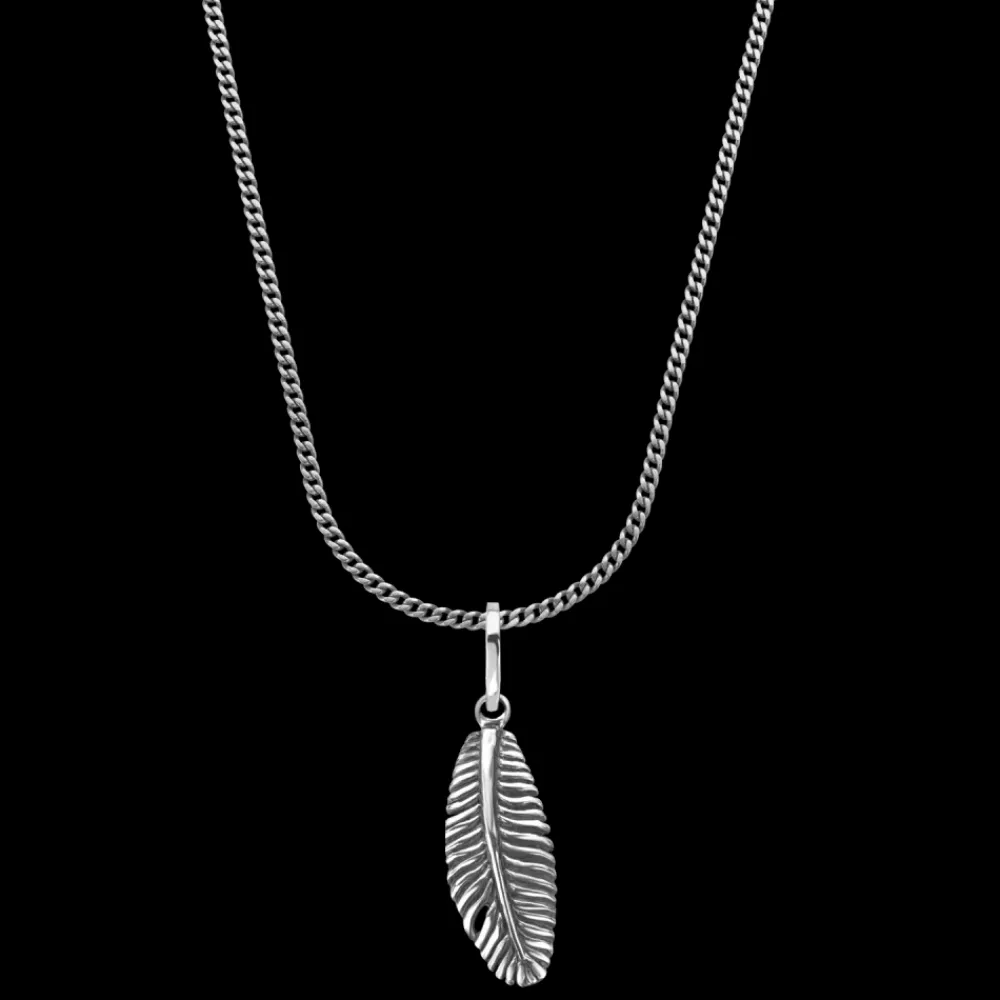 Ketting^Rebel & Rose Necklace & Pendant - Necklace Chain Silver 925 - 3mm with Pendant Feather |