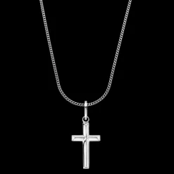 Ketting^Rebel & Rose Necklace & Pendant - Necklace Chain Silver 925 - 3mm with Pendant Cross Plain |