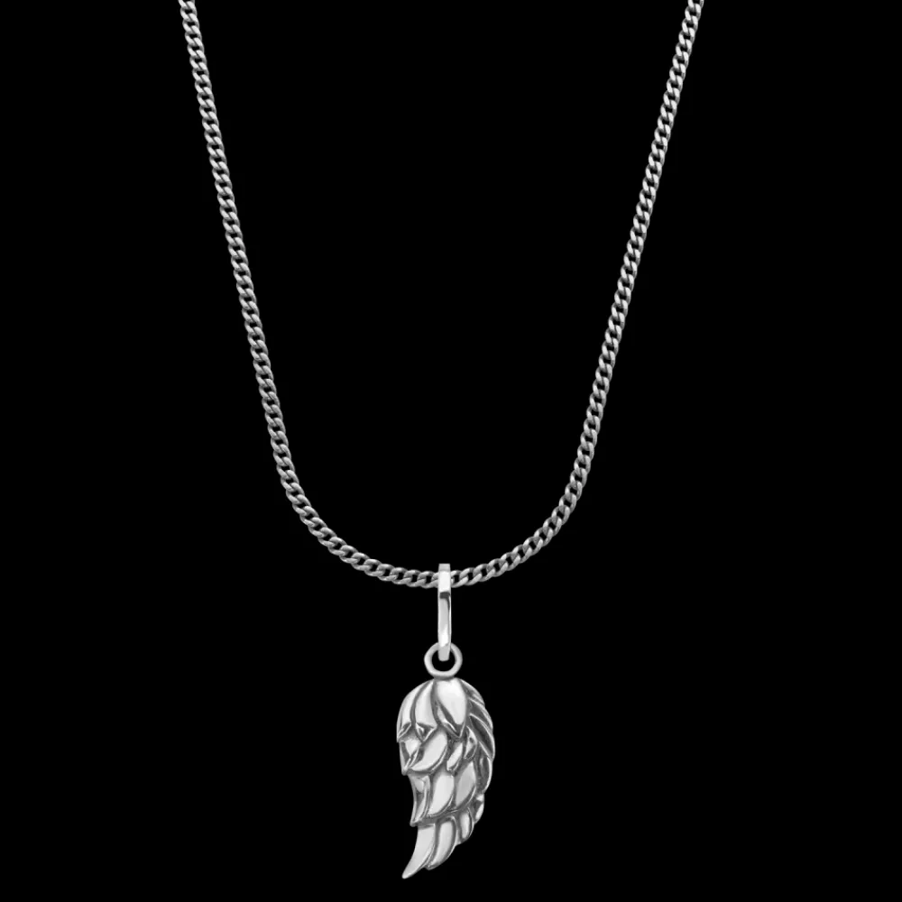 Ketting^Rebel & Rose Necklace & Pendant - Necklace Chain Silver 925 - 3mm with Pendant Angels Wing |